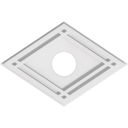 Ekena Millwork Diamond Architectural PVC Ceiling Medallion, 16"W x 10 5/8"H x 3"ID x 5 1/2"C x 1"P, One-Piece CMP16X10DD-03000